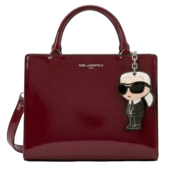 Karl Cross Bag Burgundy Shinny