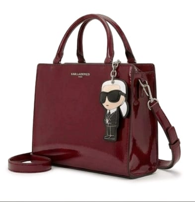 Karl Cross Bag Burgundy Shinny