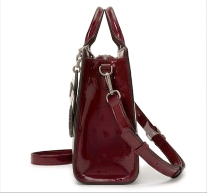 Karl Cross Bag Burgundy Shinny