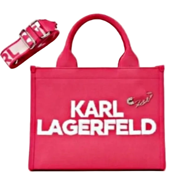 Karl Tote Bag Pink Canvas