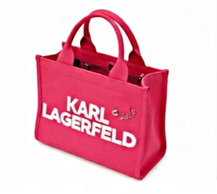Karl Tote Bag Pink Canvas