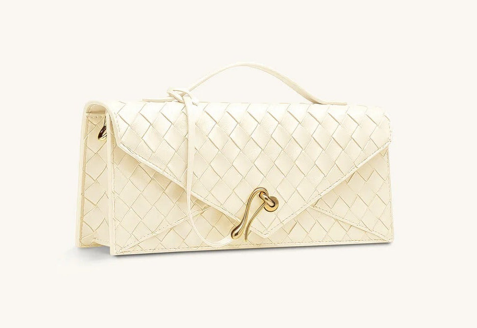JW PEI Celeste Woven Textured Envelope Top Handle Bag - Ivory