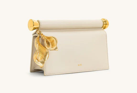 JW PEI Holly Metal Pendant Embellished Clutch - White