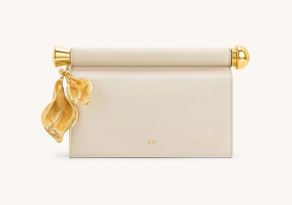JW PEI Holly Metal Pendant Embellished Clutch - White