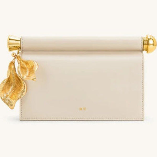 JW PEI Holly Metal Pendant Embellished Clutch - White