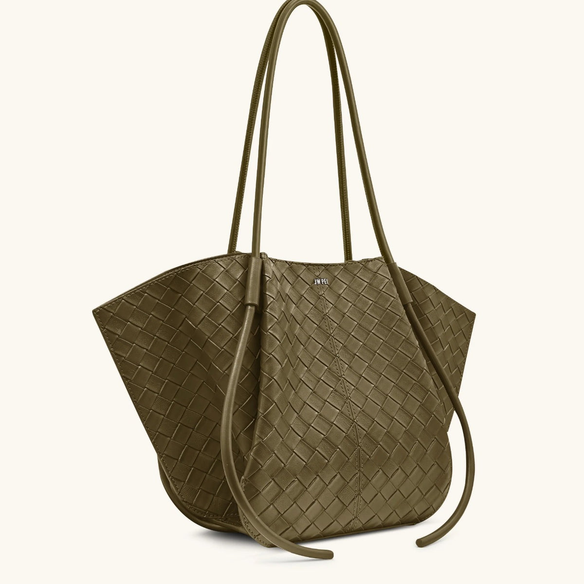 JW PEI Nala Wide Weave Texture Tote Bag-Olive Green-