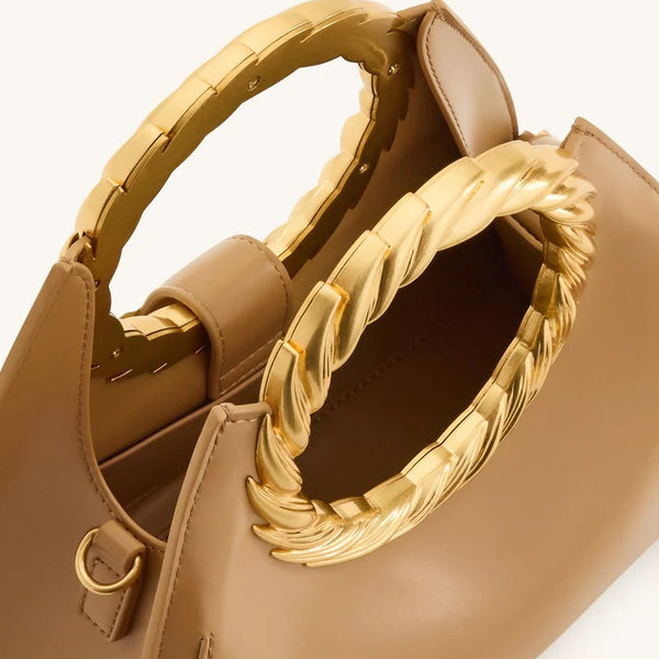 JW Pei Amiya Leaf Handle Sculpture Bag - Brown