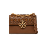 Tory Burch Miller Large Woven Shoulder Bag Brown