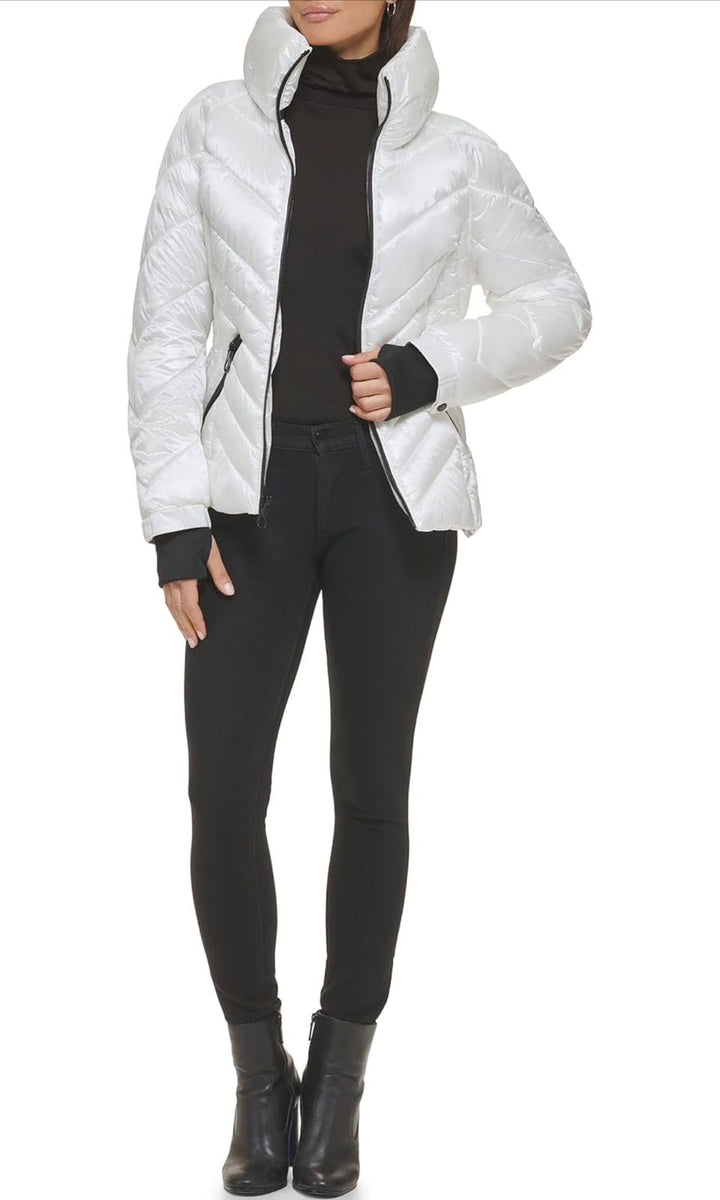 Guess Women's Puff Sleeve Quilted large