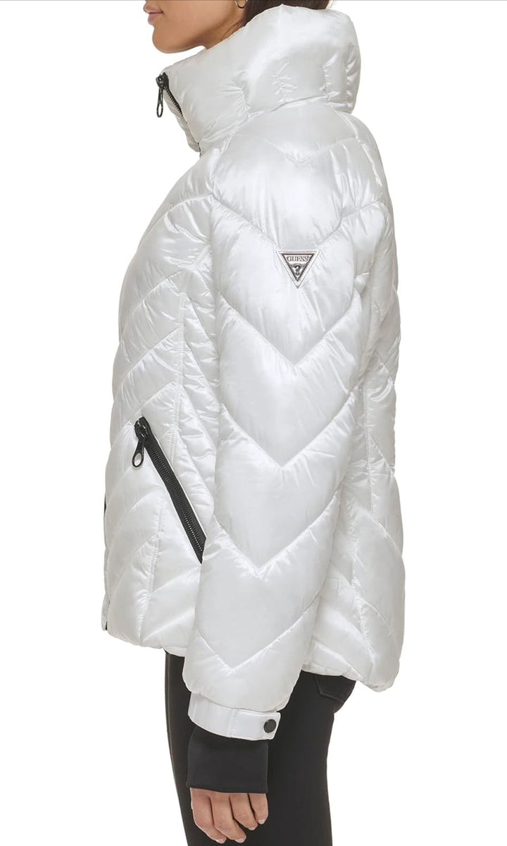 Guess Women's Puff Sleeve Quilted large