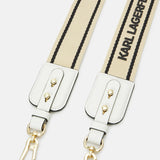 KARL LAGERFELD Paris Letters Embossed Crossbody in White