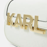 KARL LAGERFELD Paris Letters Embossed Crossbody in White
