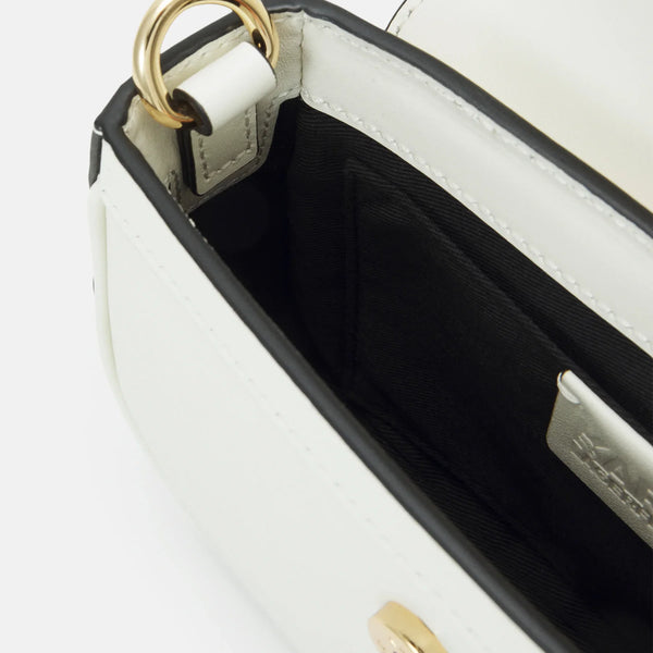 KARL LAGERFELD Paris Letters Embossed Crossbody in White