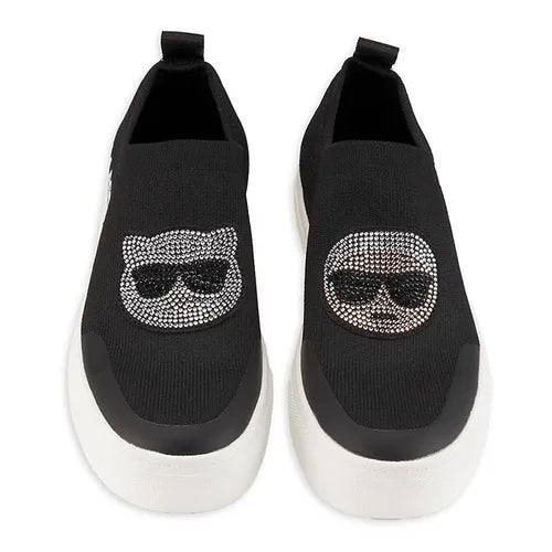 Karl Lagerfeld Clarke Low Top Embellished Slip On Shoes Black Size 9