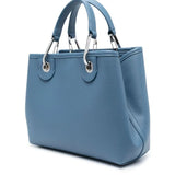 Emporio Armani light blue faux leather shoulder bag