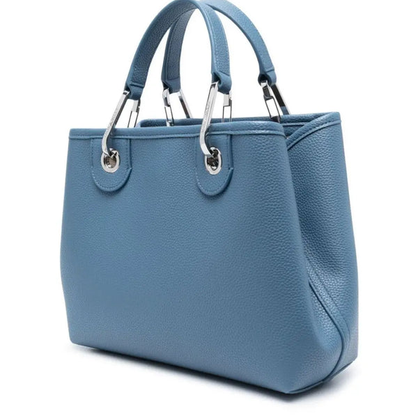 Emporio Armani light blue faux leather shoulder bag