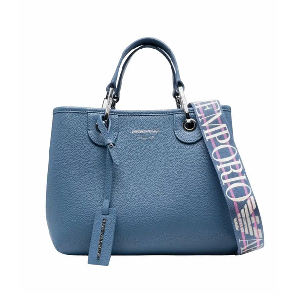 Emporio Armani light blue faux leather shoulder bag