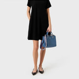 Emporio Armani light blue faux leather shoulder bag