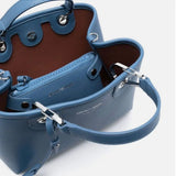 Emporio Armani light blue faux leather shoulder bag