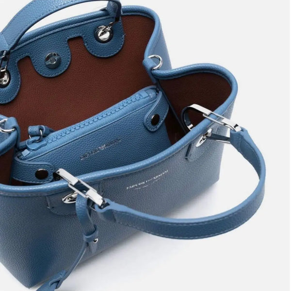 Emporio Armani light blue faux leather shoulder bag