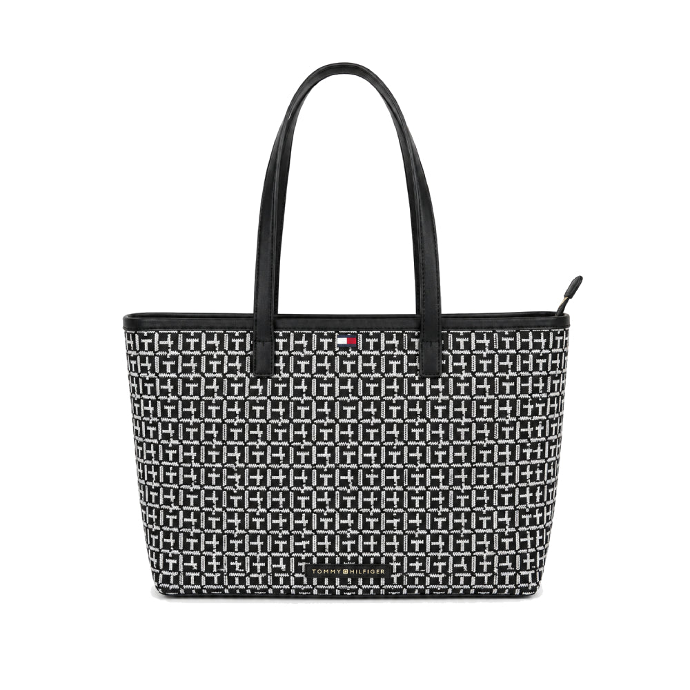 Tommy Tote bag Large Grey x navy Sq