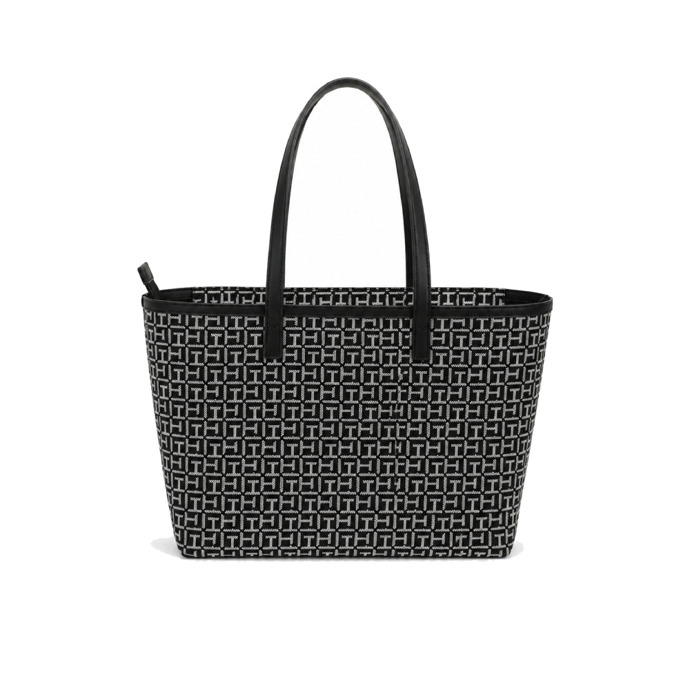 Tommy Tote bag Large Grey x navy Sq