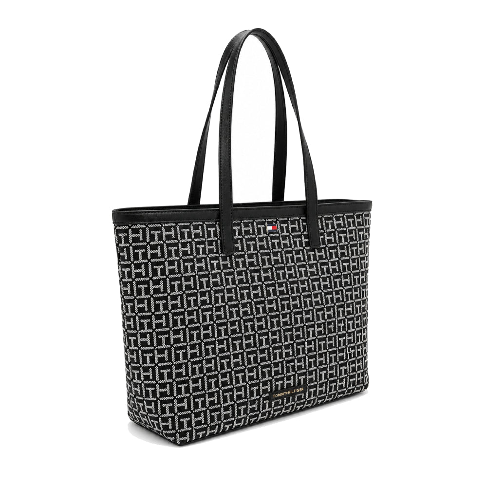 Tommy Tote bag Large Grey x navy Sq