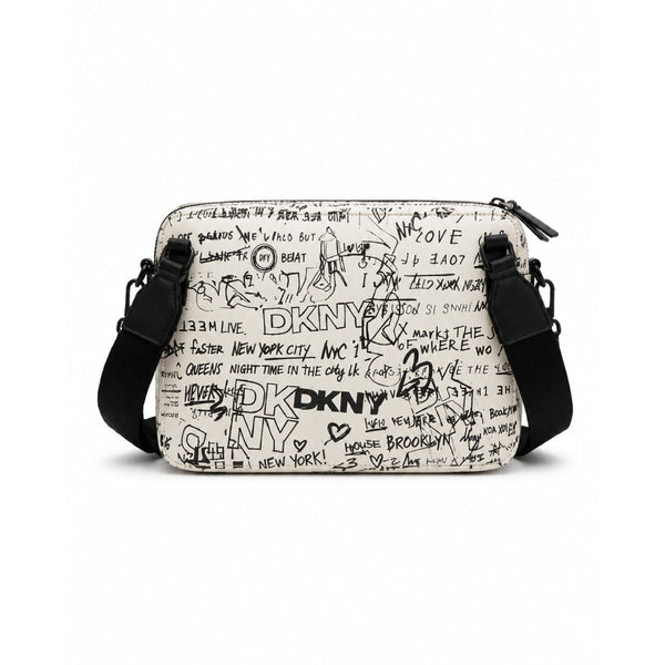 DKNY Cross Bag White Letter Black
