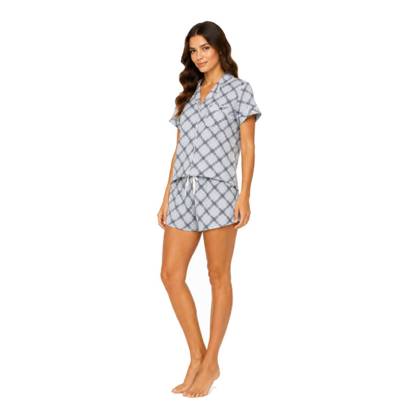 Tommy Pajama Set Grey x Light Navy M