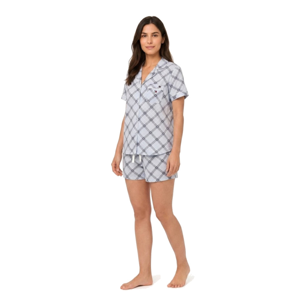 Tommy Pajama Set Grey x Light Navy M