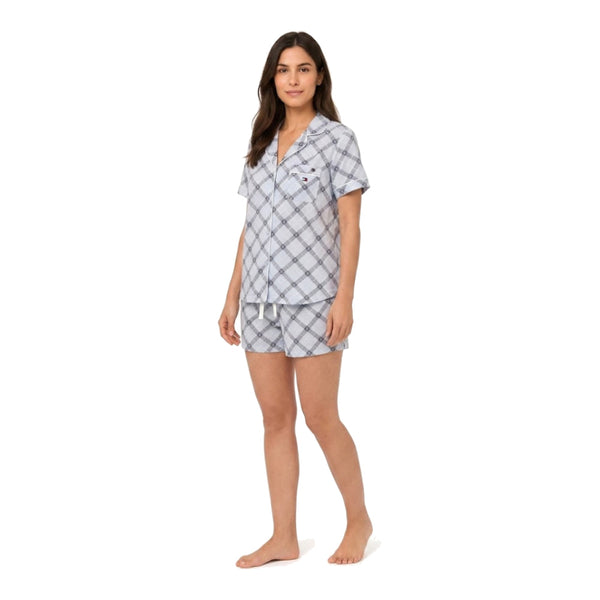 Tommy Pajama Set Grey x Light Navy M