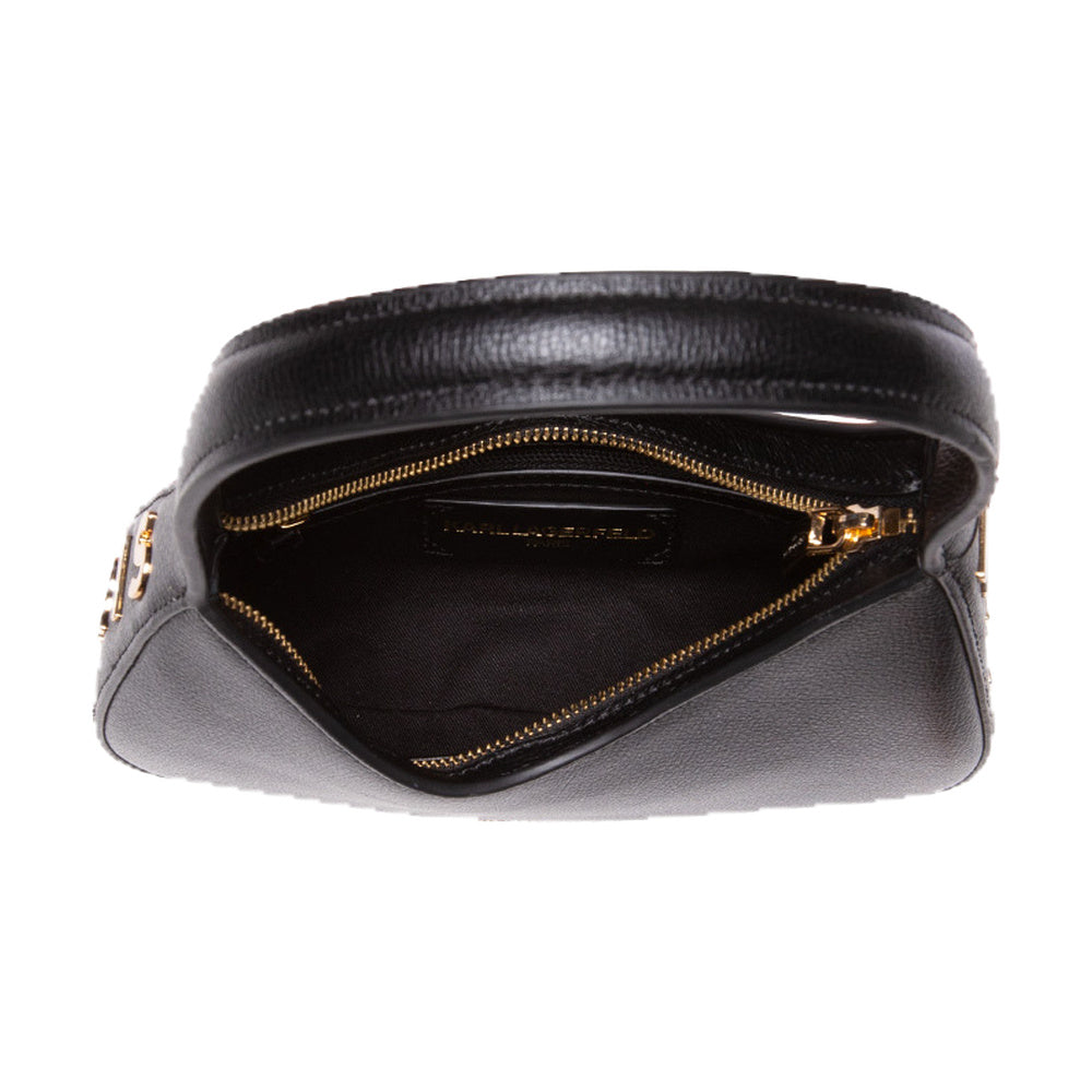 Karl Cross Bag Black Small Half