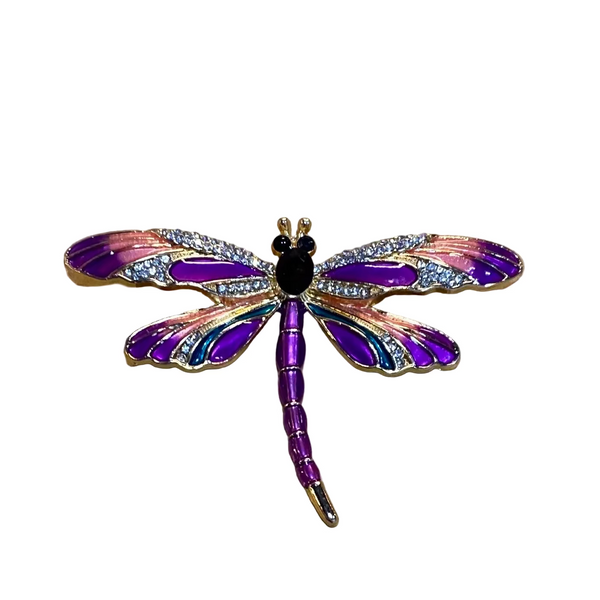 Brooch Dragonfly Purple Multi