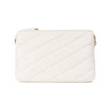 Pinko Twins Messenger Bag in Ivory/White Diagonal Quilt