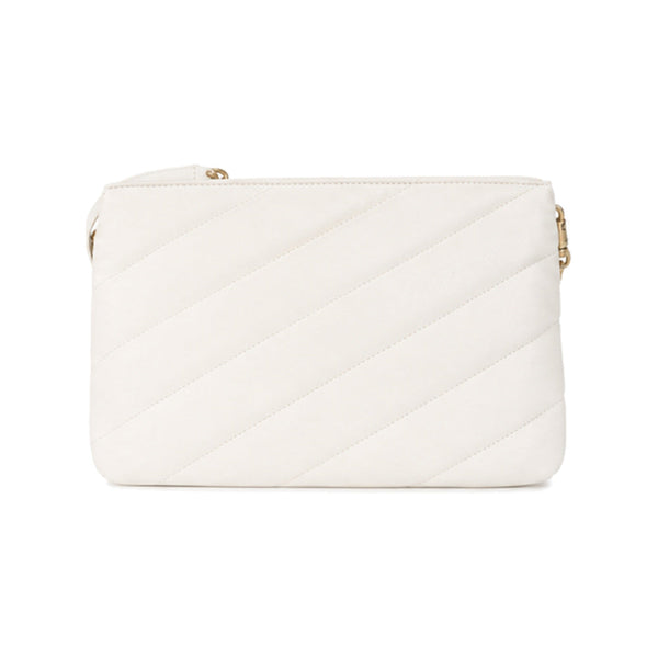 Pinko Twins Messenger Bag in Ivory/White Diagonal Quilt