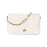 Pinko Twins Messenger Bag in Ivory/White Diagonal Quilt