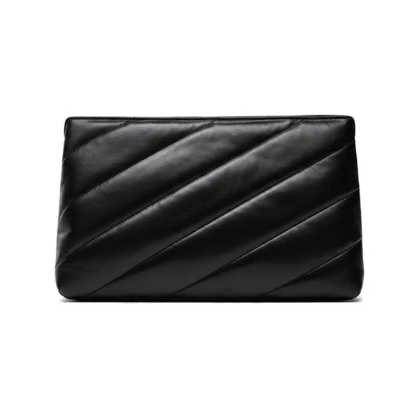 Pinko Twins Messenger Bag in Black Diagonal Quilt