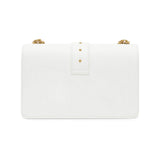 Pinko Love Classic Shoulder Bag in White Smooth Leather