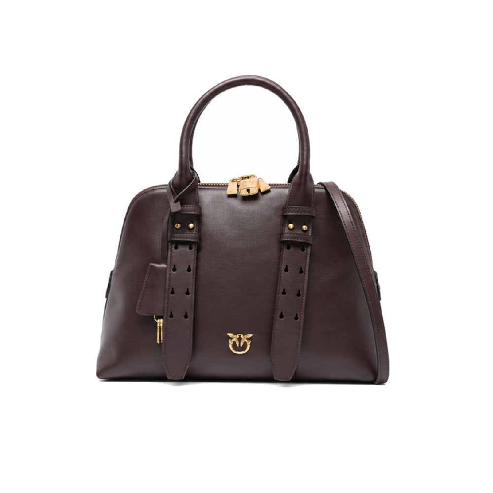 PINKO Bowling Handbag in Deep Brown/Burgundy
