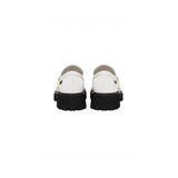 Karl Lagerfeld Paris Gaston Lug Loafers Shoes in White Leather