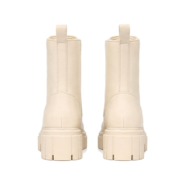 American Eagle Lace-Up Combat Boots in Cream