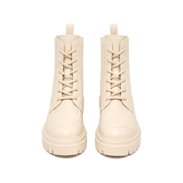 American Eagle Lace-Up Combat Boots in Cream