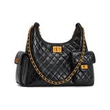 JW PEI Vivian Multi-Pocket Chain Hobo Bag in Black