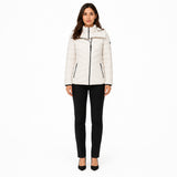 DKNY Asymmetrical Zip Puffer Jacket In White