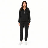 DKNY Quarter-Zip Sweatshirt And Cargo Jogger Set In Black