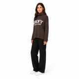 DKNY Jeans Intarsia Logo Mock-Neck Sweater in Brown