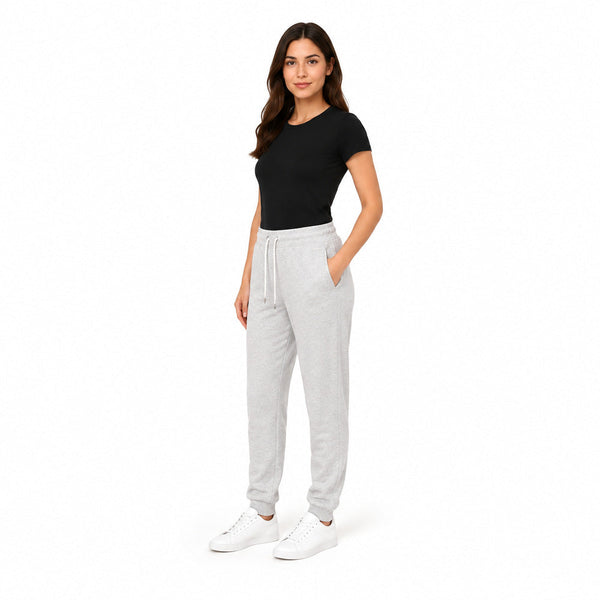 DKNY Drawstring Sweatpants in Light Grey Heather