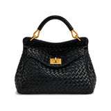 JW PEI Lucia Woven Classic Top Handbag in Black