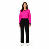 Pinko Asciutto 1 Mohair-Blend Cropped Sweater in Fuchsia Pink