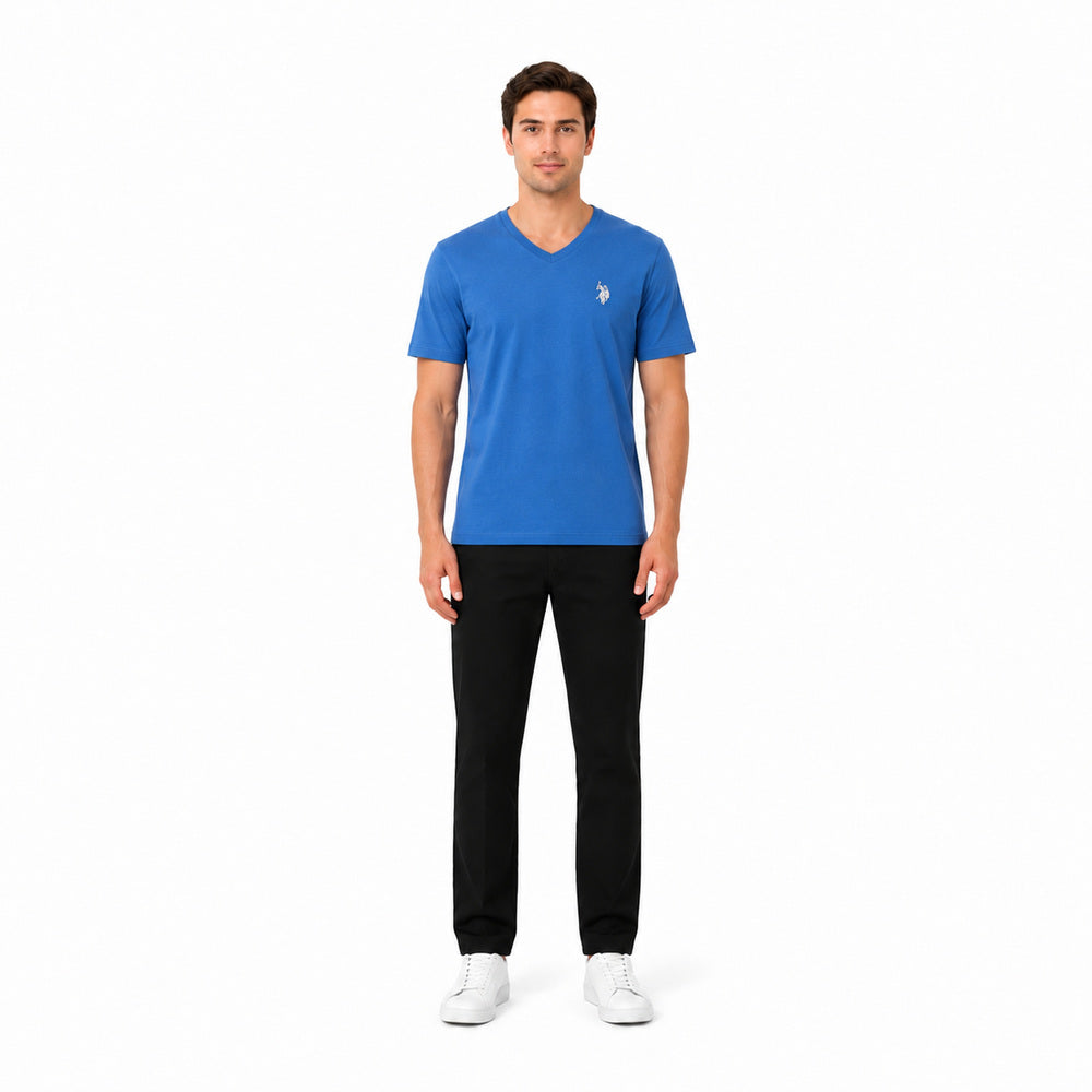 U.S. Polo Assn. Men's Short-Sleeve V-Neck T-Shirt in Bright Blue